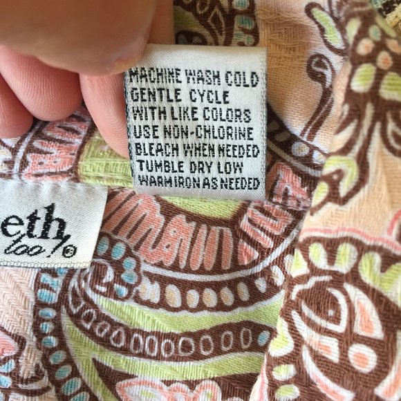 Keneth Too! 100% Cotton Paisley Floral Print Button Jacket Women’s Large Vintage - Picture 8 of 13